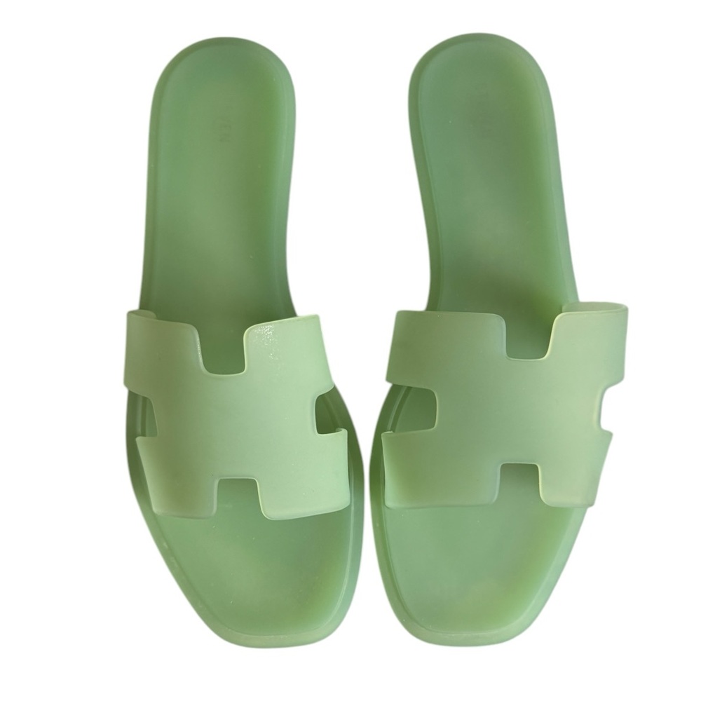 Steven By Steve Madden Light Green Jelly Slide Sandals